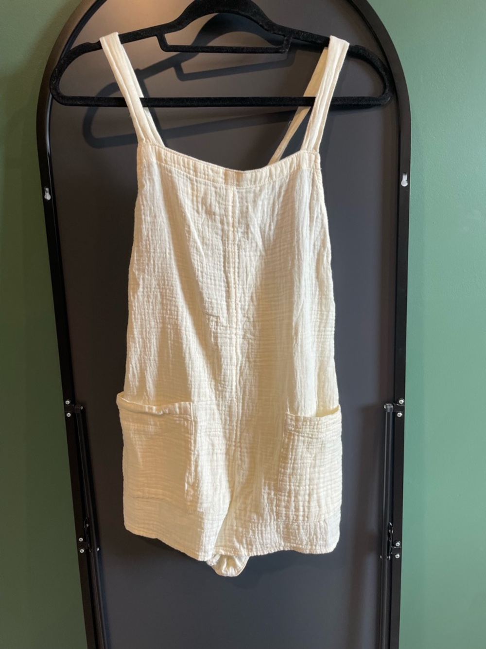 Cream Linen Romper